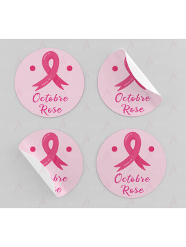 100 étiquettes octobre rose 1