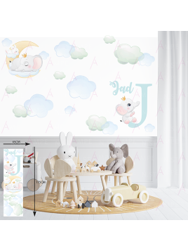 éléphant et nuages garçon