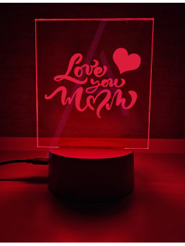 Lampe Led plexi love you mom
